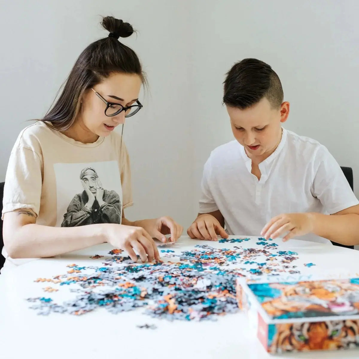 Puzzle crazy shapes oko w oko z tygrysem 600 el