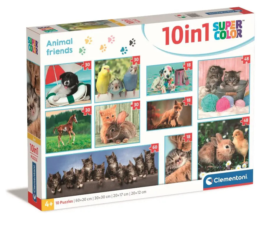 Puzzle 10w1 Super Kolor Animal friends