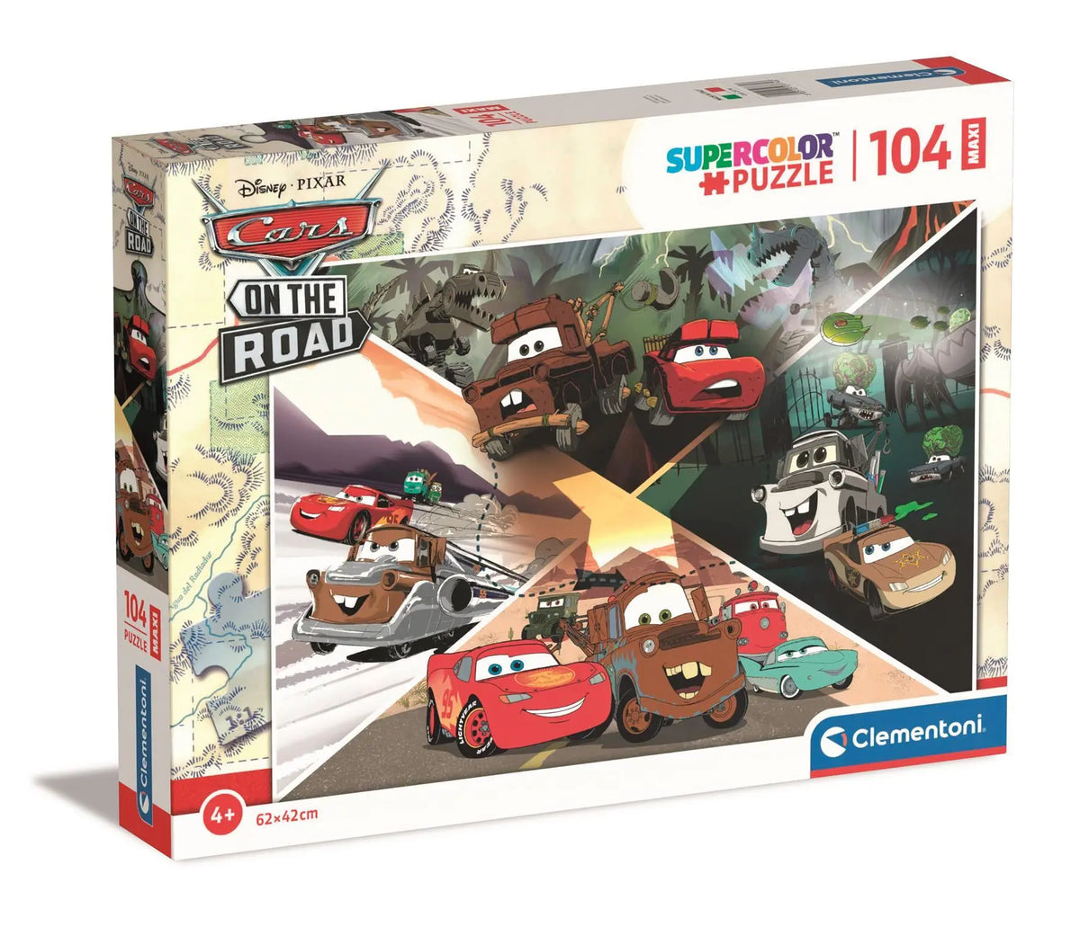 Puzzle 104 maxi SuperColor Disney Cars