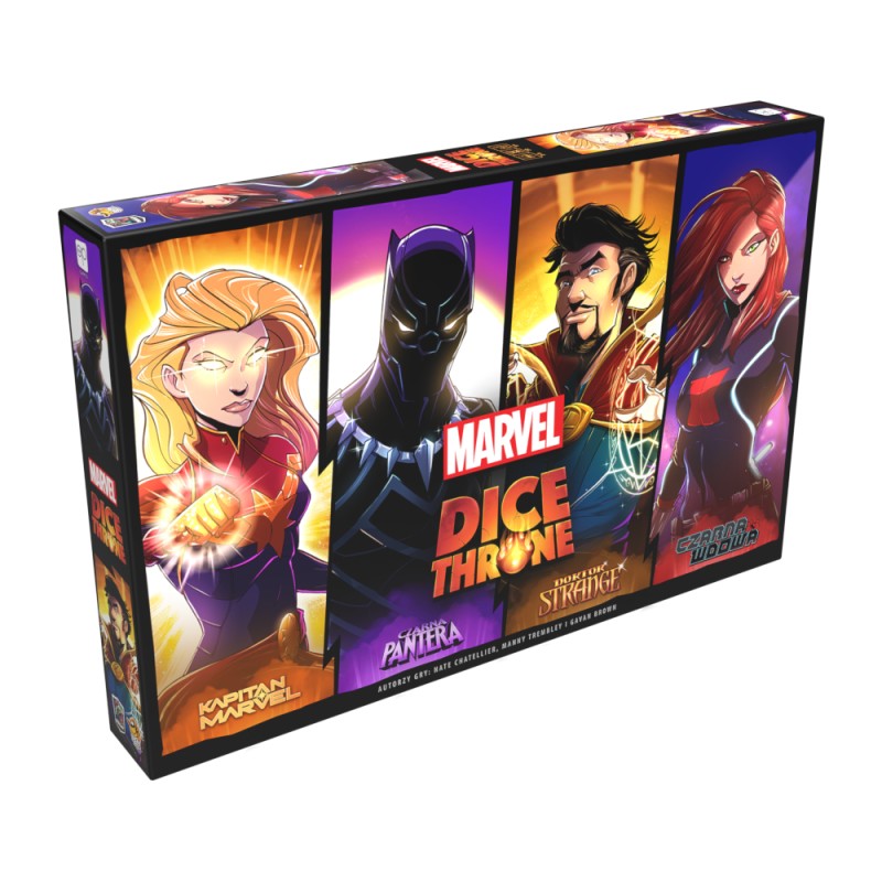 Marvel dice throne: kapitan marvel v czarna pantera v doktor strange v czarna wdowa