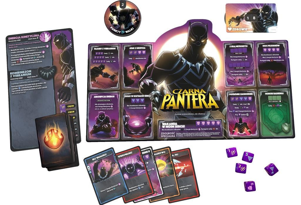 Marvel dice throne: kapitan marvel v czarna pantera v doktor strange v czarna wdowa