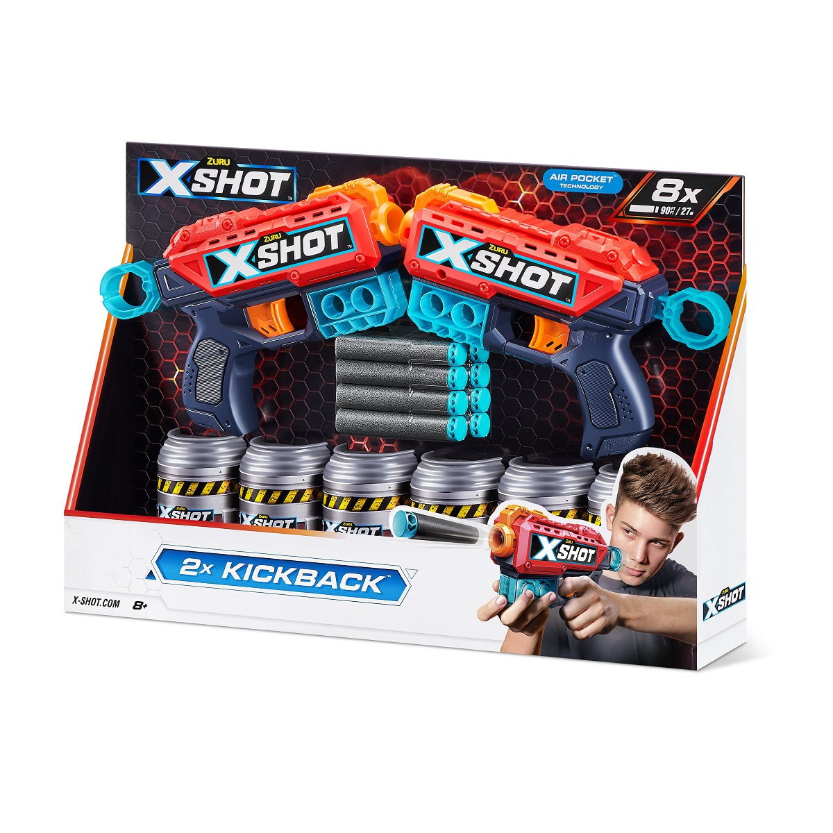 ZURU X-SHOT Kickback 2 pistolety+6pusz.36202 06995
