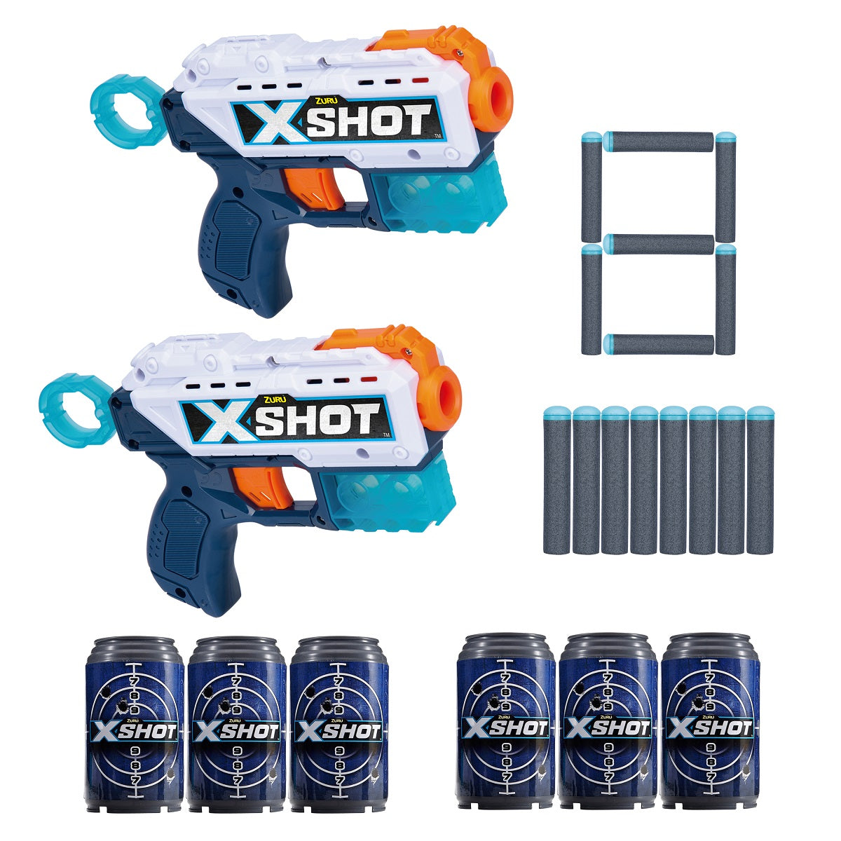 ZURU X-SHOT Kickback 2 pistolety+6pusz.36202 06995