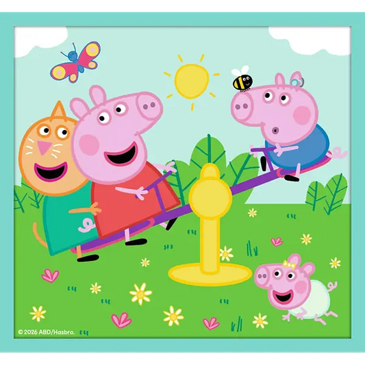 Puzzle Świnka Peppa 10w1 Zabawny świat Peppy