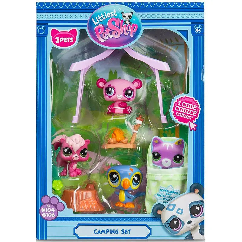 Littlest Pet Shop seria 2 Kemping zwierzaków, 3 Figurki + akcesoria