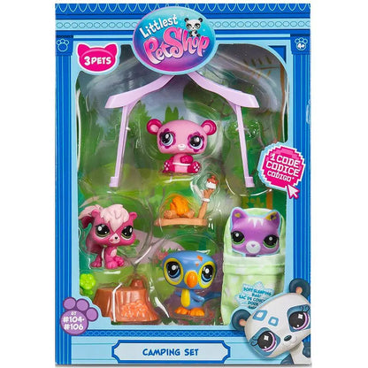 Littlest Pet Shop seria 2 Kemping zwierzaków, 3 Figurki + akcesoria