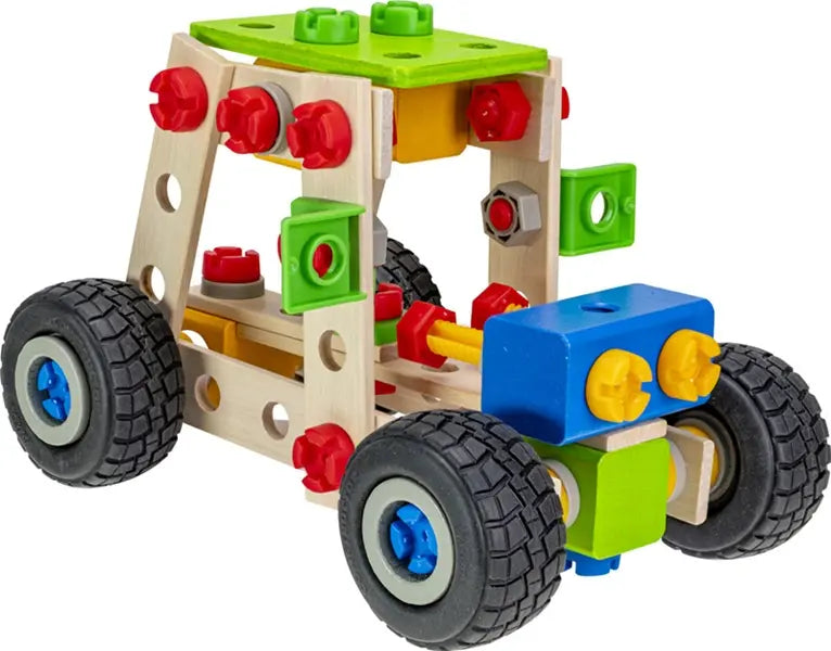 Klocki konstrukcyjne quad drewniany 4w1, 110 elementów