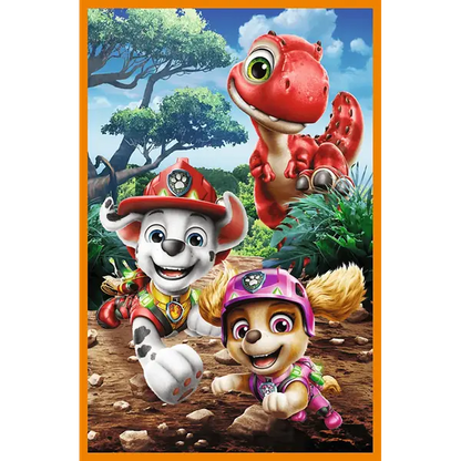 PUZZLE 3x80 Bohaterowie dinozaurów PsiPatrol 34905
