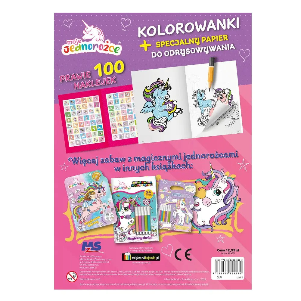 Moje jednorożce odrysuj koloruj jednorożce zapraszają do zabawy