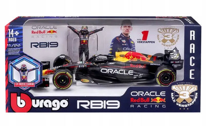 Bolid F1 Red Bull z figurką Maxa Verstappena RB19 1:24