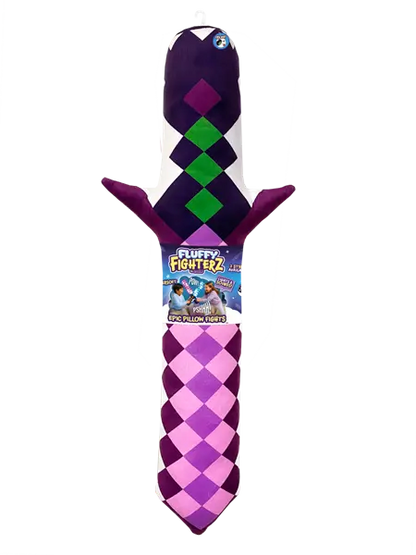FLUFFY FIGHTERZ pluszowy miecz pixel z dźwiękiem i światłem fioletowo różowy FFSW001-Pl
