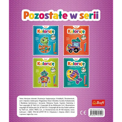 Książka aktywizująca Bobaski i Miś, Koloruję pierwszy raz. Słodkości