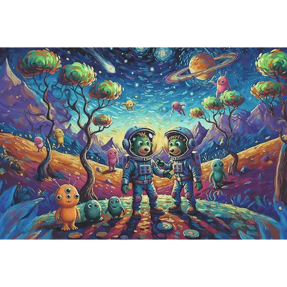 Puzzle Rodzina Treflików, Inspired By Art 100 el. Kosmiczne fantazje
