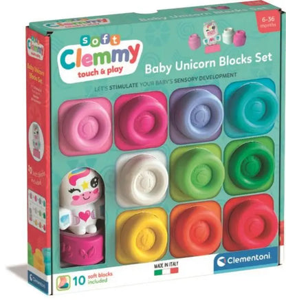 Zestaw miękkich klocków Clemmy - jednorożec
