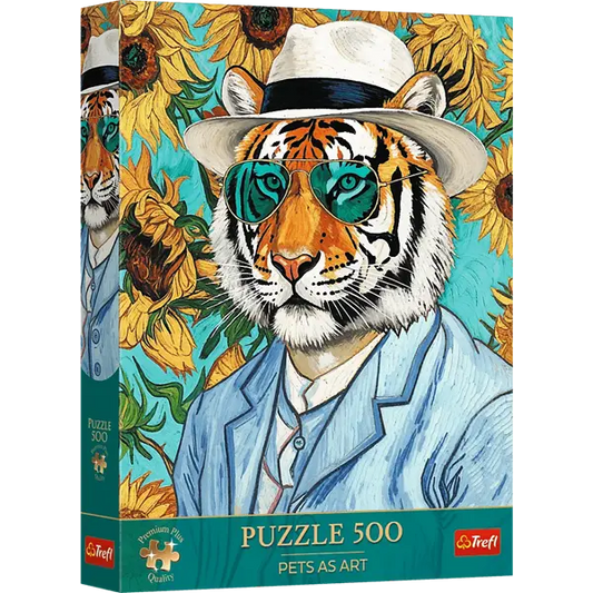 Puzzle Pets as Art 500 el. Pan Tygrys i Słoneczniki
