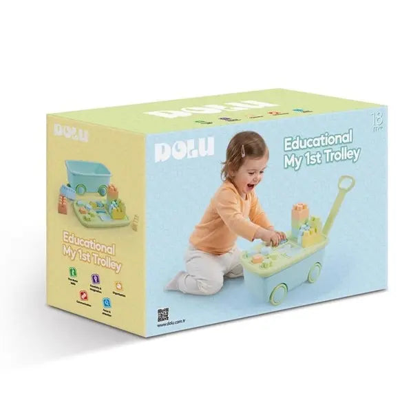 Edukacyjny wózek z klockami