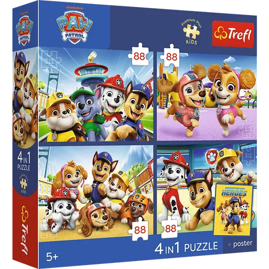 Puzzle Premium Plus Kids, Psi Patrol 4 x 88 el. Psia straż
