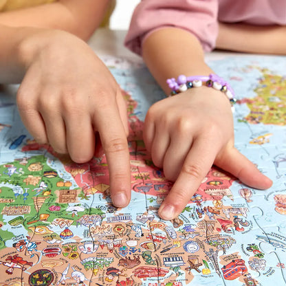 Puzzle odkrywcy mapa świata 7+
