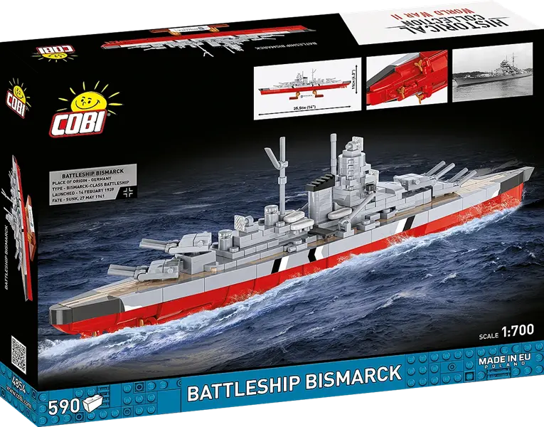Klocki Historical Collection WWII - Battleship Bismarck 590kl