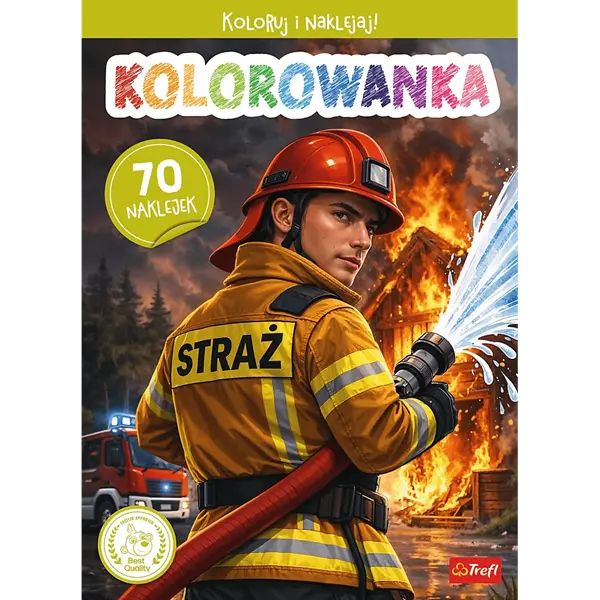 Kolorowanka z naklejkami - Strażak