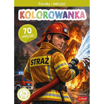 Kolorowanka z naklejkami - Strażak
