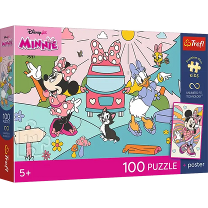 Puzzle Premium Plus Kids UFT, Disney Minnie, 100 el. Różowa przygoda