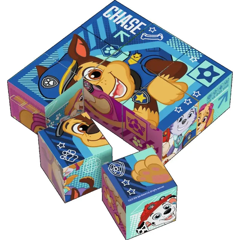 Drewniane klocki puzzle - Psi Patrol