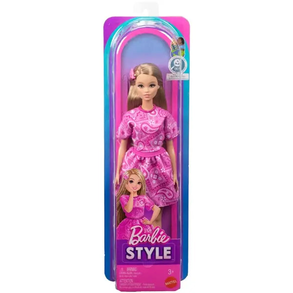 Barbie lalka Fashionistas w różowej sukience