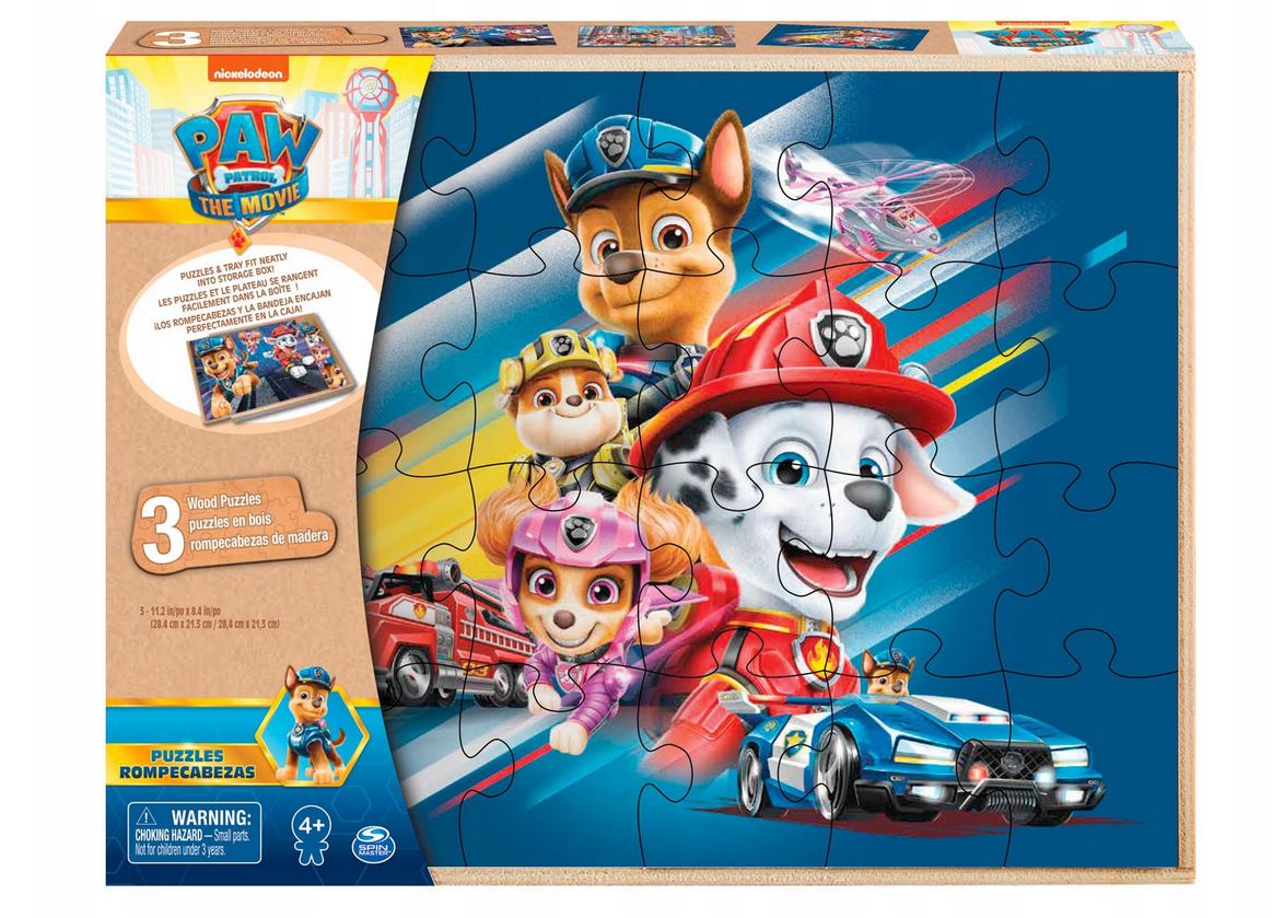 SPIN Psi Patrol puzzle drewniane 3x24 6028789