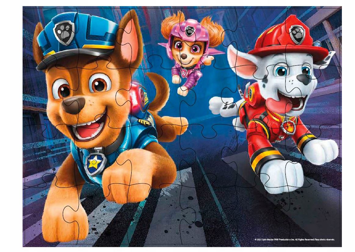 SPIN Psi Patrol puzzle drewniane 3x24 6028789