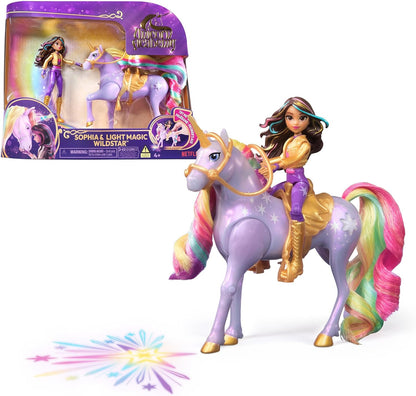 Unicorn academy zestaw lalka + jednorożec świecący