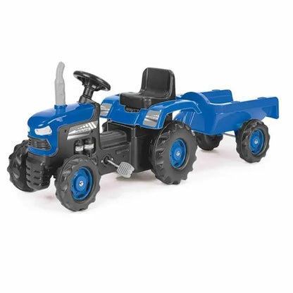 Traktor na pedały z przyczepą niebieski