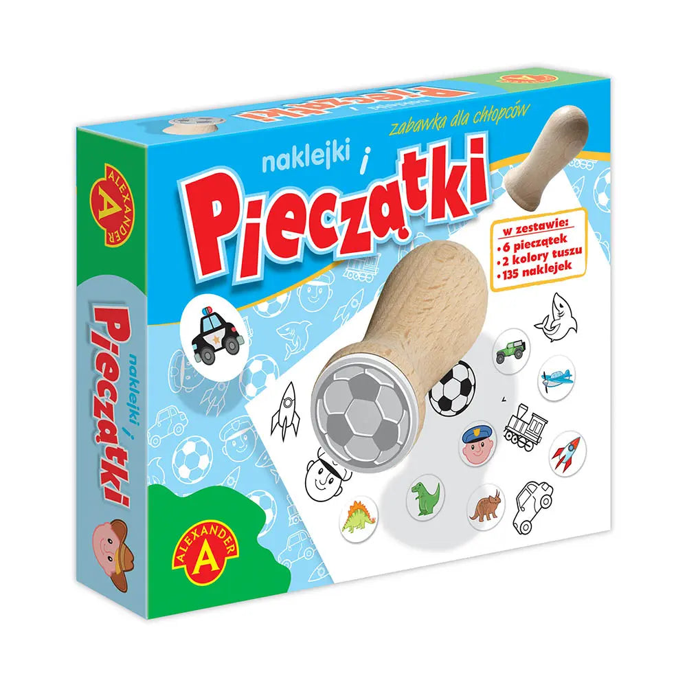 Pieczątki i naklejki zabawka dla chłopców