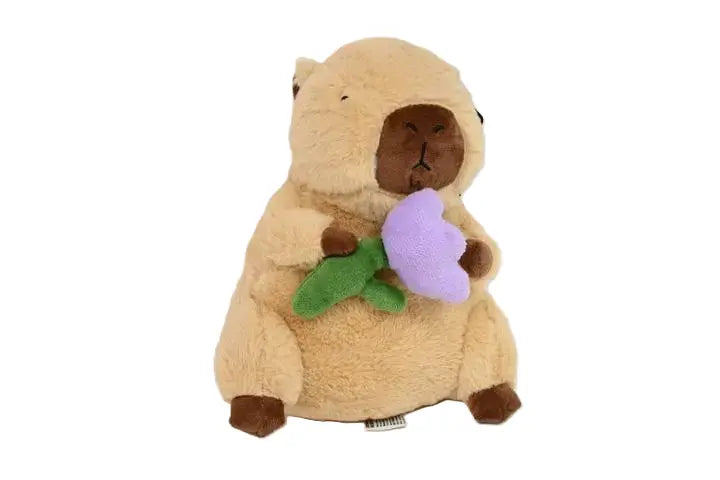 Pluszowa kapibara 20cm z kwiatkiem