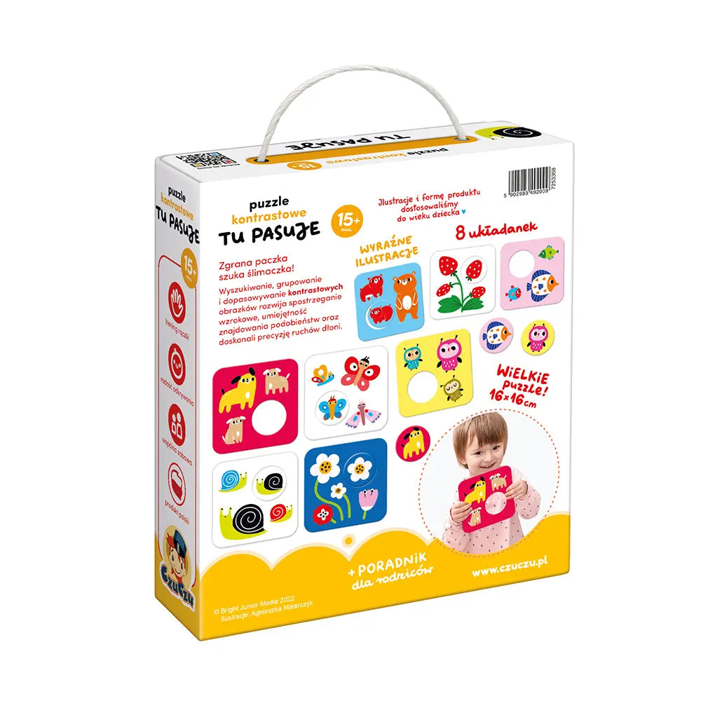 CzuCzu Puzzle kontrastowe Tu pasuje 15 mies.+