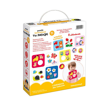 CzuCzu Puzzle kontrastowe Tu pasuje 15 mies.+