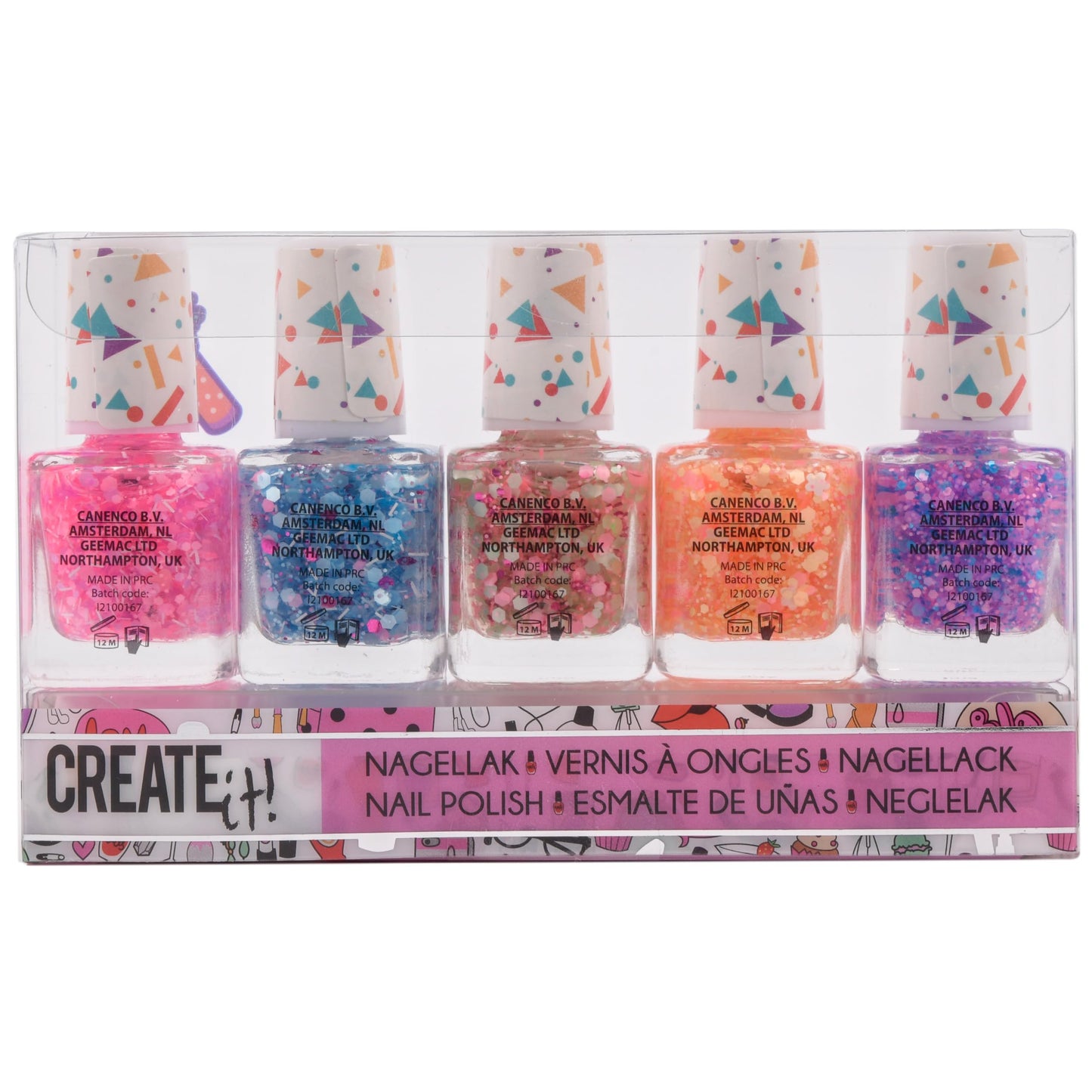 Create it! lakier do paznokci confetti 5-pak