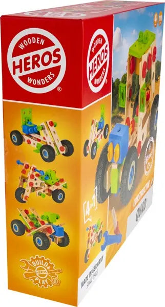 Klocki konstrukcyjne quad drewniany 4w1, 110 elementów