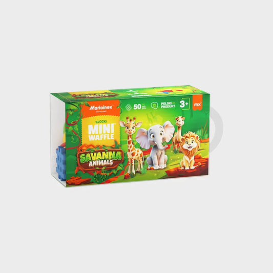 Klocki wafle mini animals sawanna 50 elementów