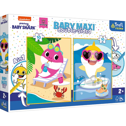 Puzzle Baby Maxi 2x10 elementów Wesoły dzień rekina Baby Shark