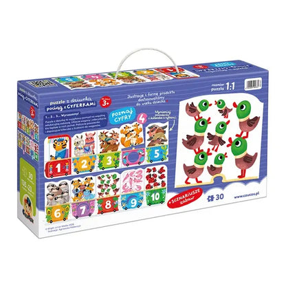 Puzzle z dziurką - Pociąg z cyferkami