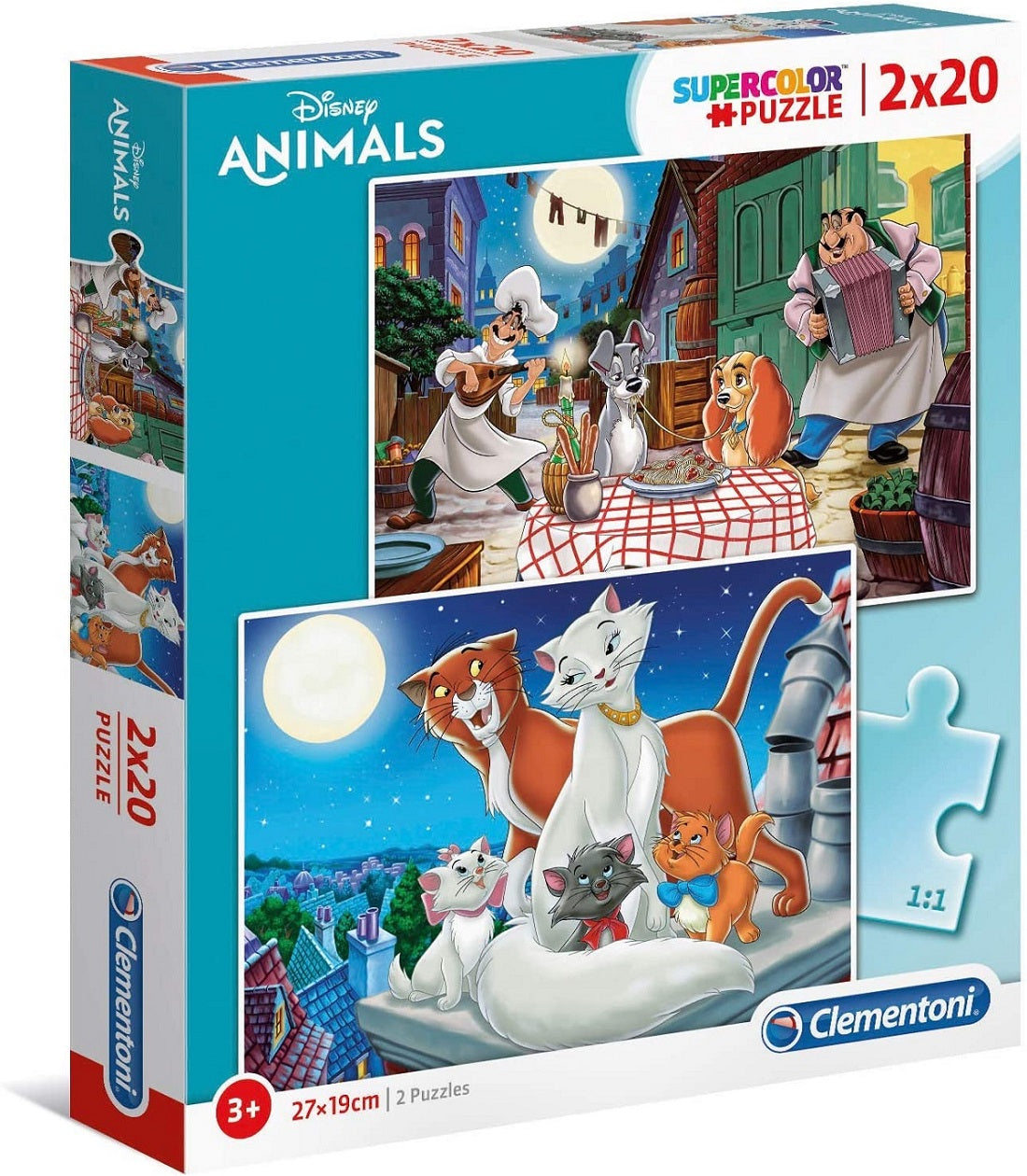 Puzzle 2x20 zwierzęta disney`a super kolor