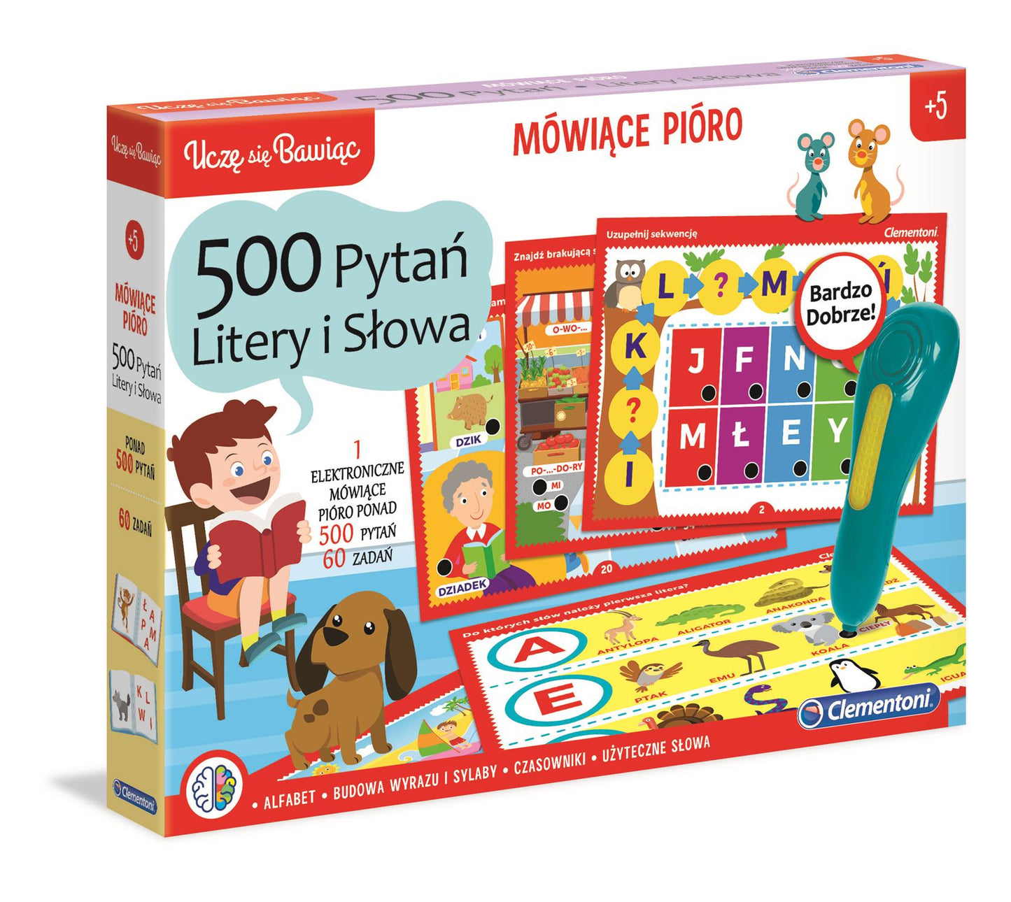 CLE Mówiące pióro 500pytań Litery Słowa 50655