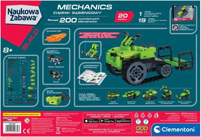 Naukowa zabawa laboratorium mechaniki ciągnik gąsienicowy