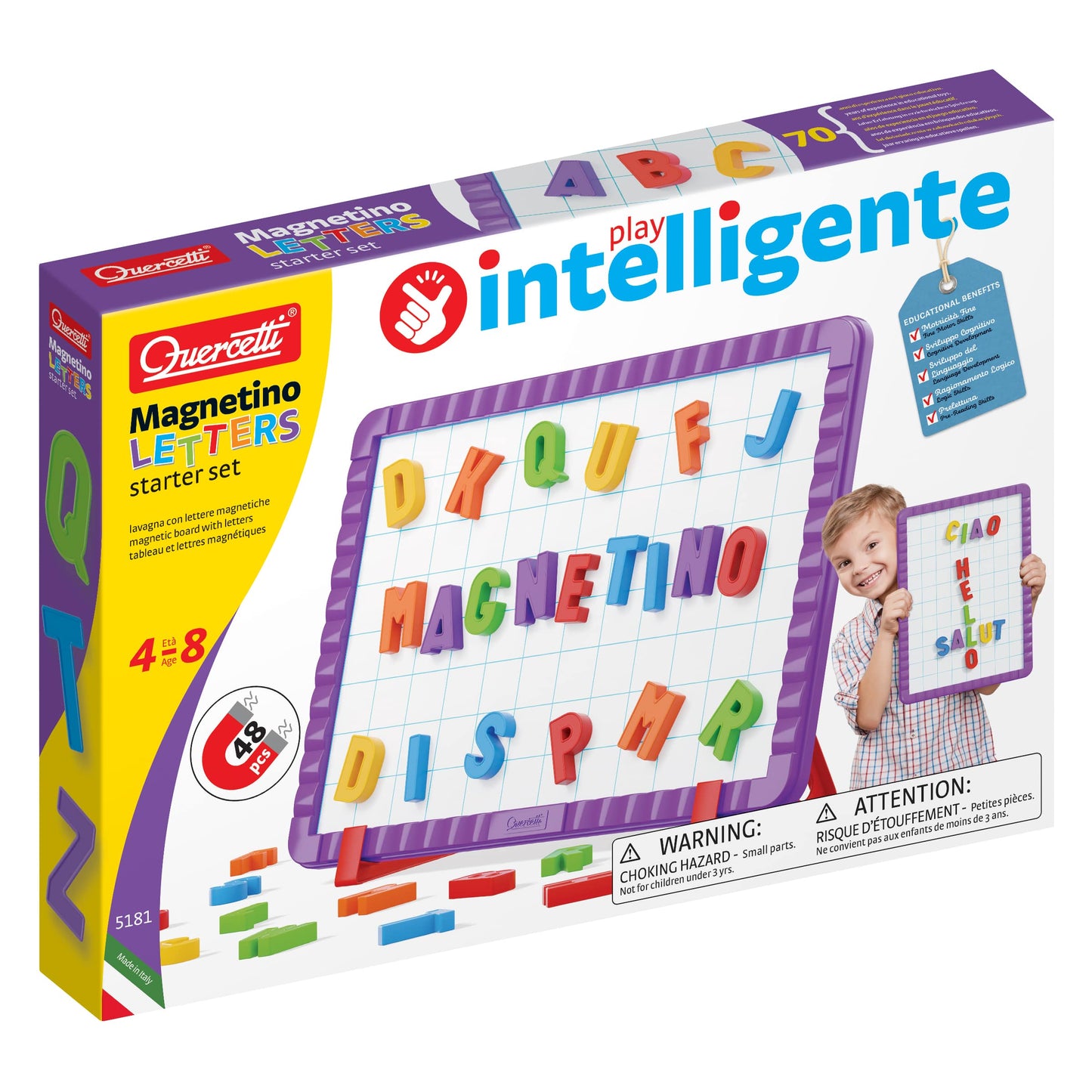Quercetti tabl.magnet.duże litery 48+8 5181