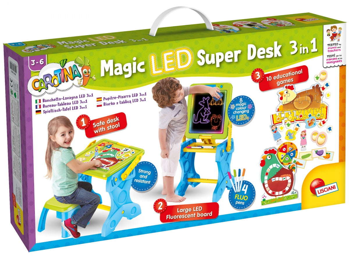 Lisciani carotina magiczne biurko + tablica 3w1