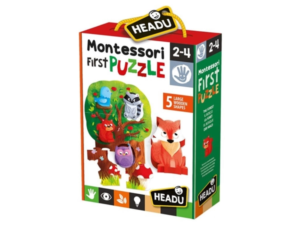HEADU Montessori Puzzle las+figurki 2-4 20133