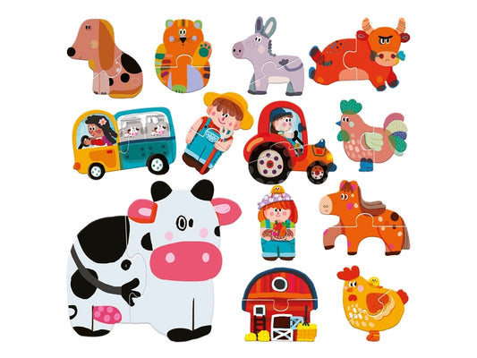 HEADU Puzzle sensoryczne Farma wiek 2-5 24889