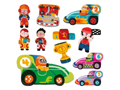 HEADU Puzzle sensoryczne Wyścigi 2-5 24902