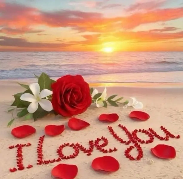 Diamentowa mozaika - Plaża I love you 30x40cm